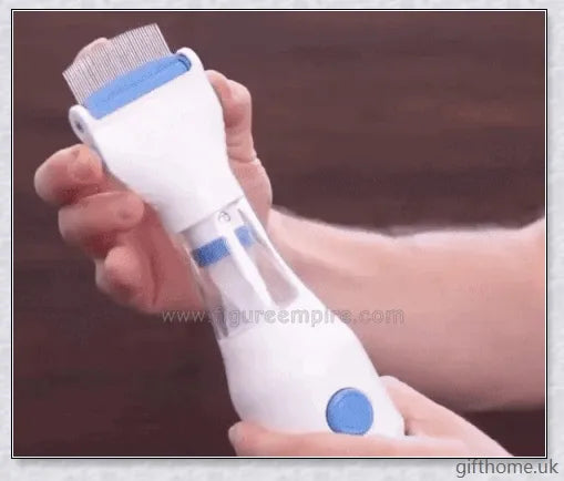 Blue electric head lice remover comb with adjustable combing angles and disposable capture filter