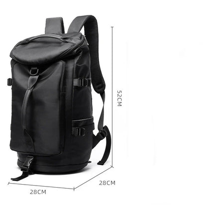 High-capacity travel backpack made from durable Oxford cloth with breathable, wear-resistant design and spacious 36-55 litre capacity