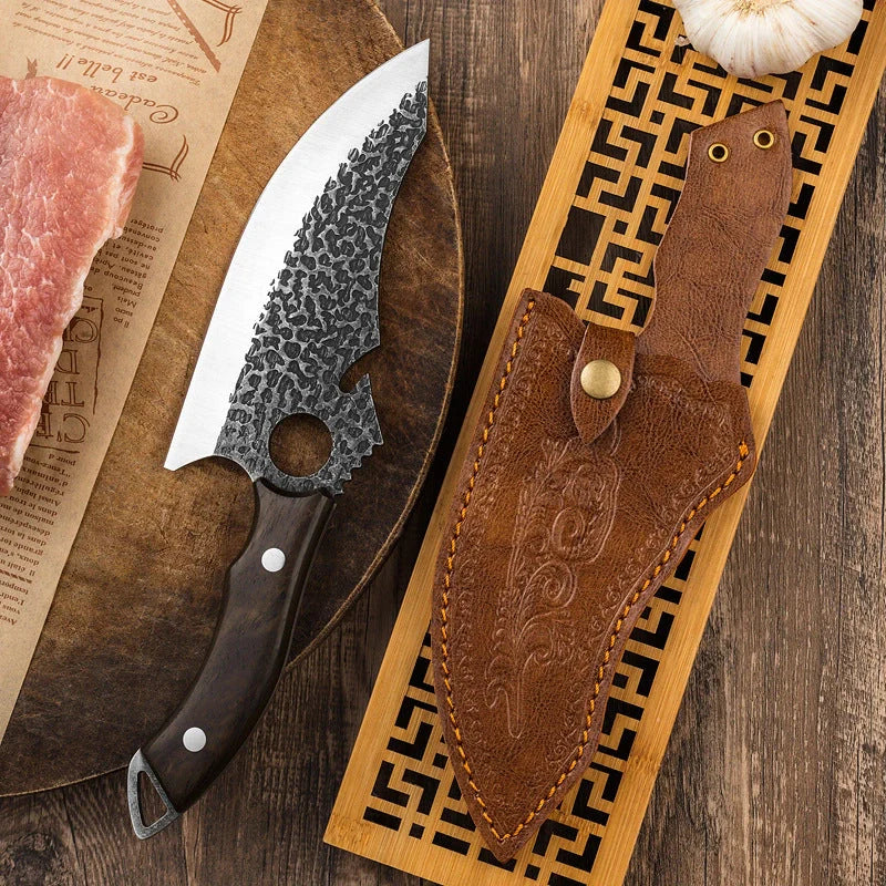 T6 Crocodile Multi-Function Kitchen Knife with forged steel blade and ergonomic handle