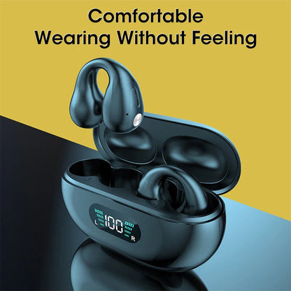 Premium Bone Conduction Wireless Earbuds with Bluetooth 5.3, Dual-Drive Audio, and Ergonomic Ear-Clip Design