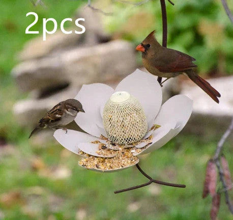 Elegant petal-shaped bird feeder in various colors, designed to attract and delight birds in your backyard