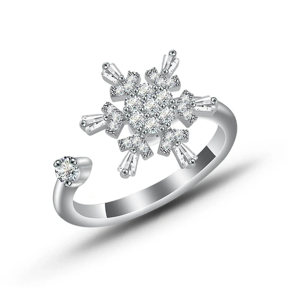 Adjustable rotatable butterfly ring for women with zircon inlay, available in multiple designs