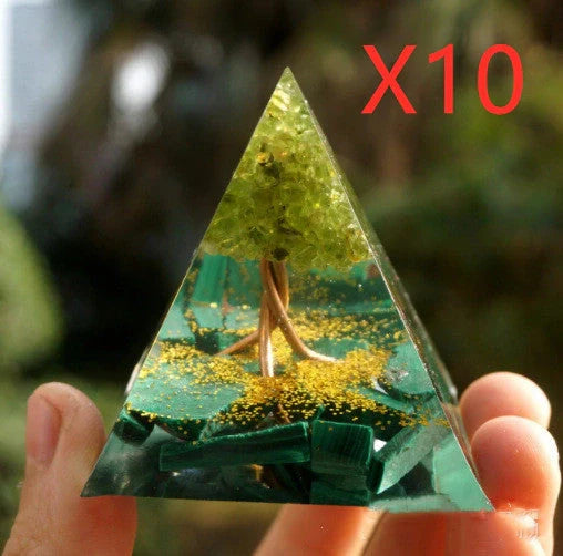 Handcrafted Natural Crystal Pyramid Energy Tower ornament for home decor