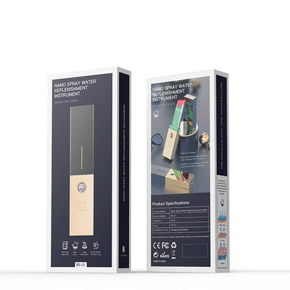 Nano Spray Water Replenishing Instrument in golden color with USB charging