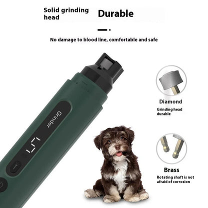 Rechargeable electric pet nail grinder with LED light and protective cap