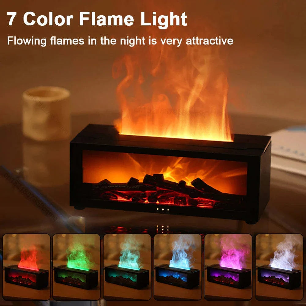 Flame Aromatherapy Diffuser with 3D flame effect, mood lighting, and essential oil diffusion capabilities