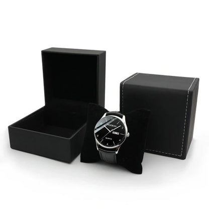 Men's skeleton automatic quartz watch with gold finish and mineral glass face