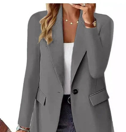 Women's Autumn Long Sleeve Polyester Cardigan with Pockets in various colours