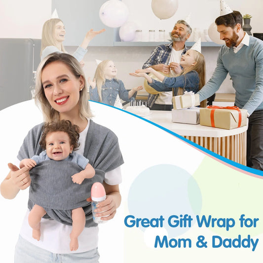 Polyester baby carrier wrap in various colors for front and back carrying