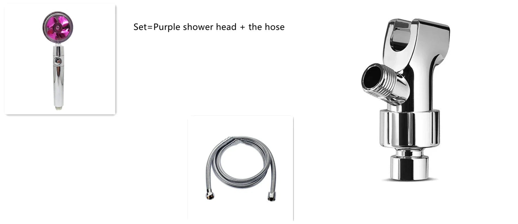 360-degree rotating high-pressure shower head with built-in fan and adjustable water spray