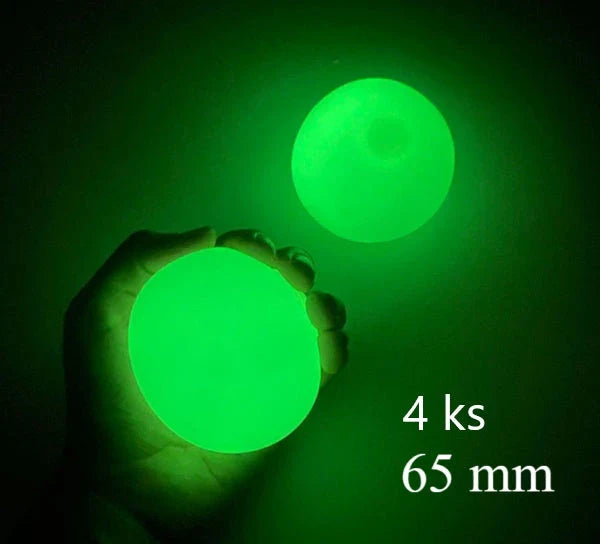 Premium Luminous Sticky Stress Relief Balls in various colors and sizes, with a glow-in-the-dark feature for a captivating and soothing relaxation experience.