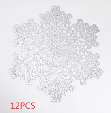 Elegant snowflake placemats made of premium PVC with heat and scald resistance for safe and stylish dining