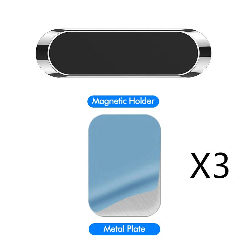 F6 Strip Plate Magnetic Car Phone Holder with steel spring frame in grey