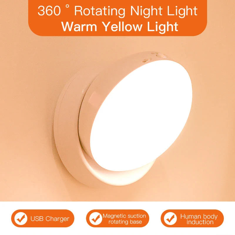 Motion-activated LED light with adjustable brightness and direction, designed for versatile use in any room of the home.