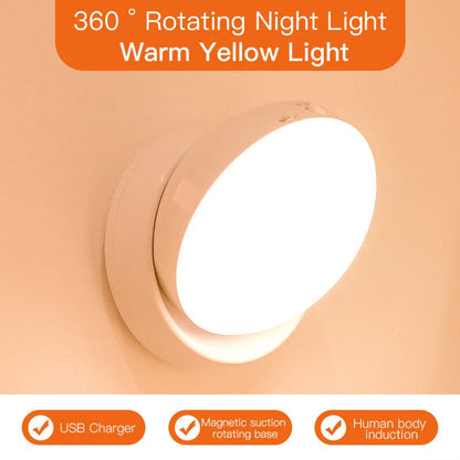 Motion-activated LED light with adjustable brightness and direction, designed for versatile use in any room of the home.