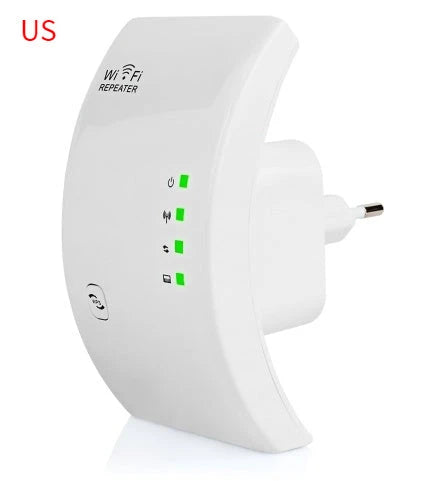 Dual-band WiFi repeater for enhancing wireless coverage and internet speeds in home or office