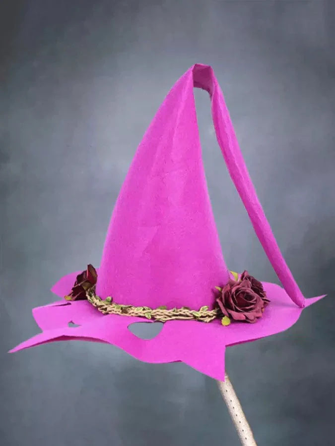 Handmade wool felt witch hat in various colours for Halloween and cosplay