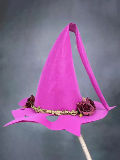 Handmade wool felt witch hat in various colours for Halloween and cosplay