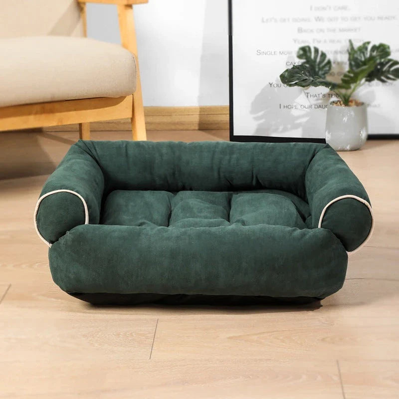 A cosy and plush dog sofa bed with high-elastic PP cotton padding for ultimate comfort and relaxation.