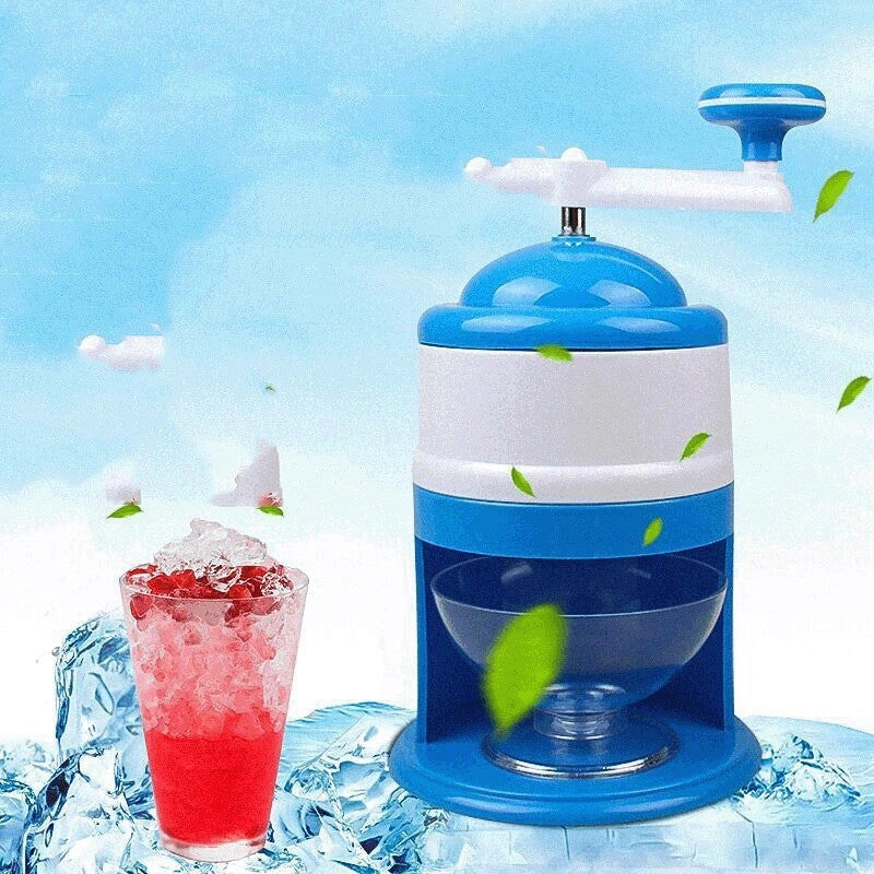 Portable manual ice crusher with stainless steel blade for smoothies and drinks