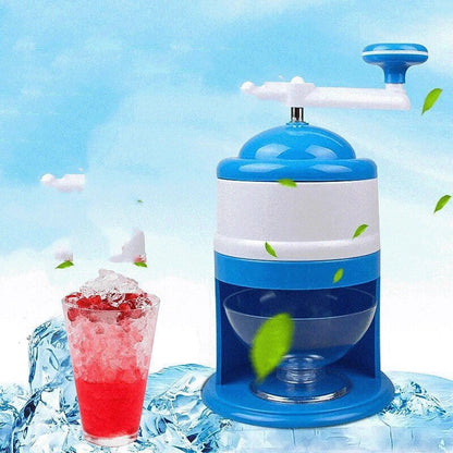 Portable manual ice crusher with stainless steel blade for smoothies and drinks