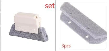 Creative Window Groove Cleaning Gap Brush Slot Cleaner in beige, light grey, and blue