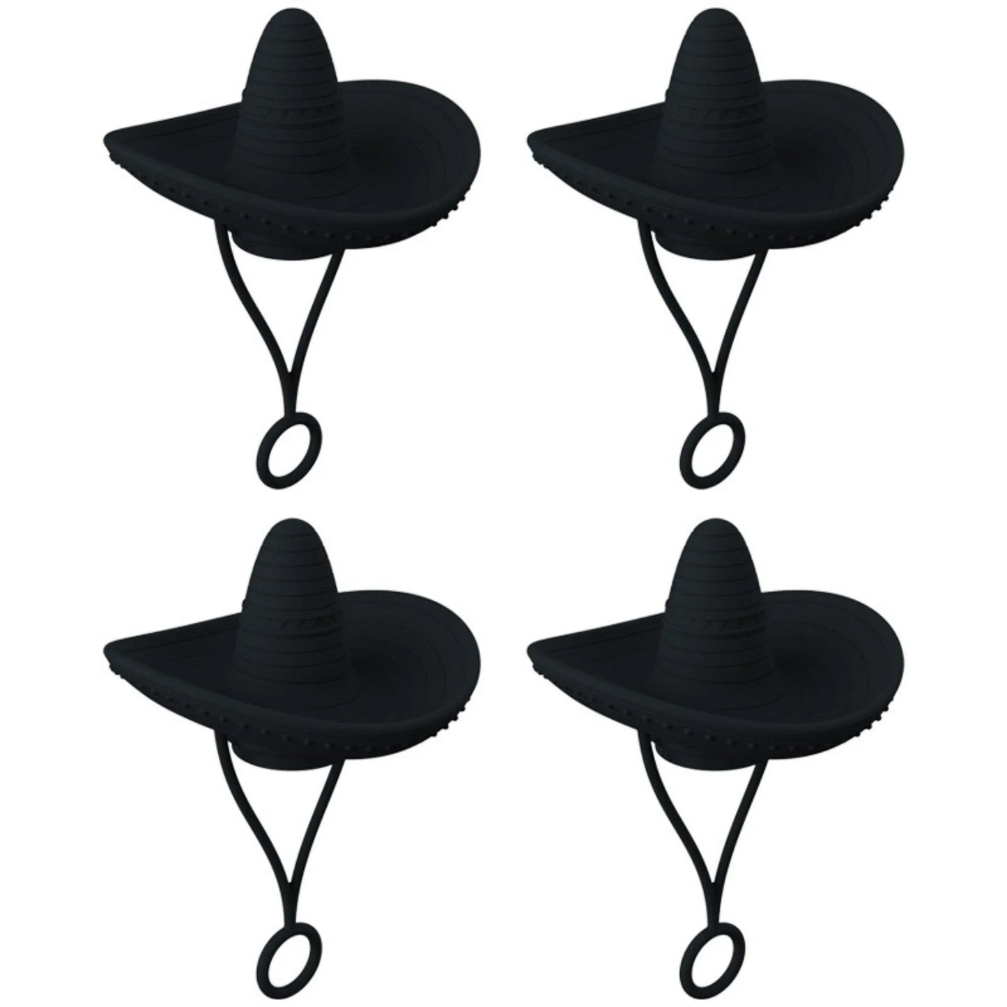 Premium straw covers in charming cowboy hat design, made of food-grade silicone for durable and reusable protection of your drinks