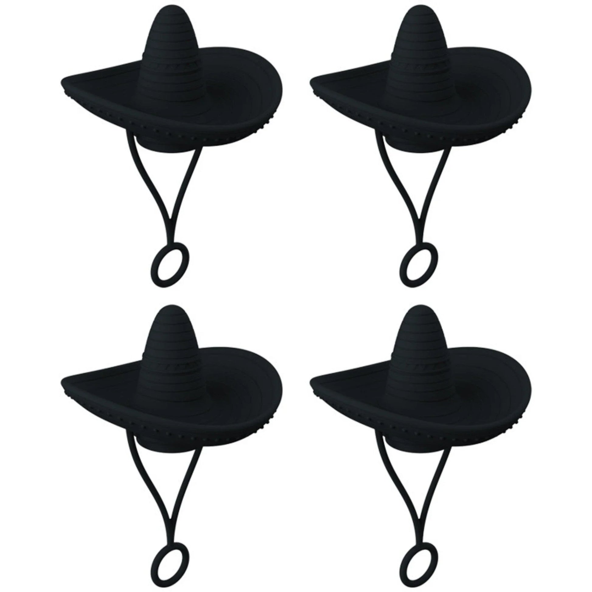 Premium straw covers in charming cowboy hat design, made of food-grade silicone for durable and reusable protection of your drinks