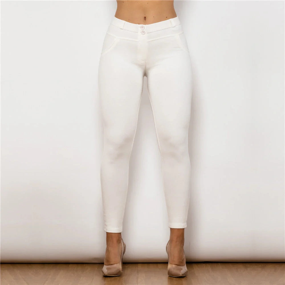 Shascullfites Melody Cotton Shaping Leggings in white, featuring booty lifting and anti-cellulite design