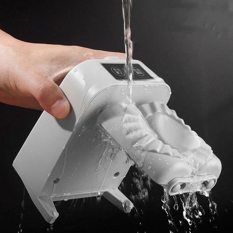 Electric Dumpling Maker Machine in white, compact and efficient for kitchen use