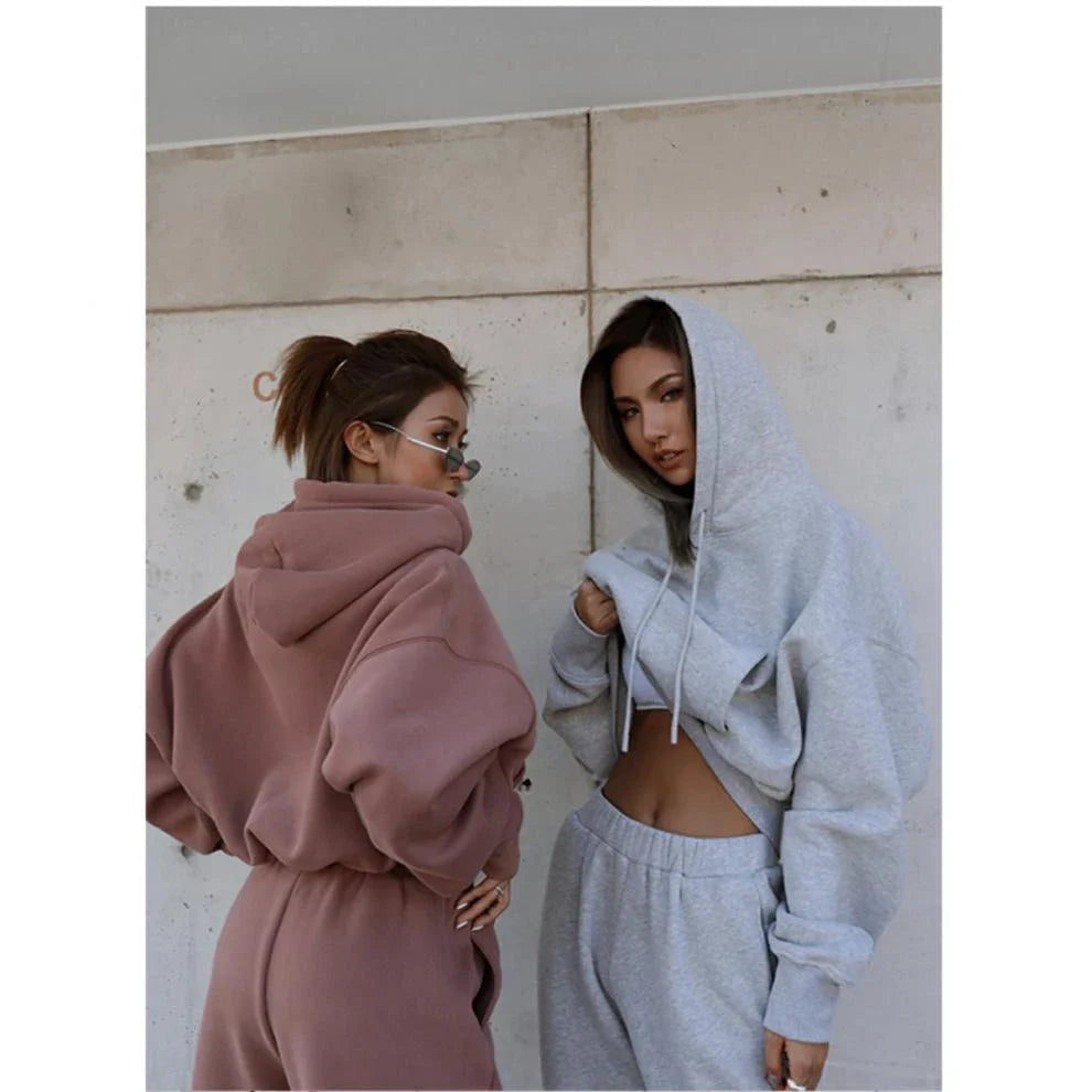 Stylish Autumn & Winter Women's Casual Hoodie Coat Outfit in various colors and sizes