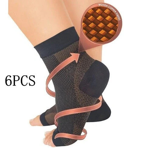 Unisex anti-fatigue compression ankle socks for sports and recovery