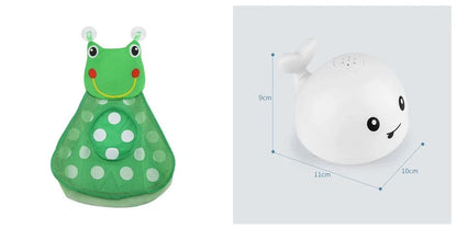 Electric induction whale spray toy for baby bath time with automatic water spray and lights