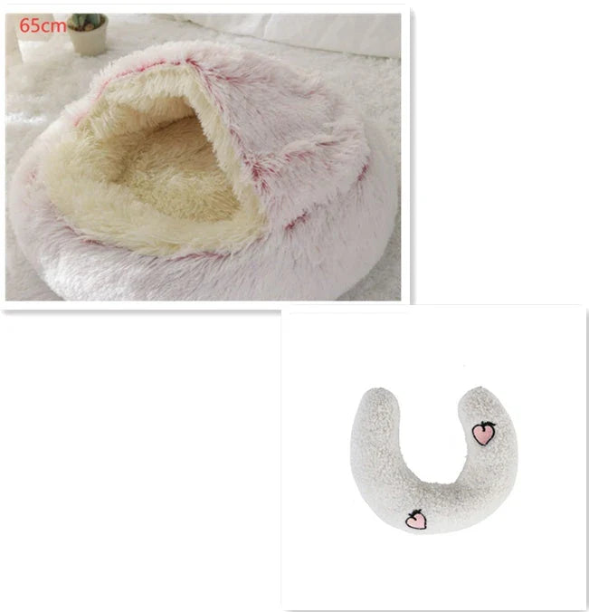 Cozy and comfortable 2-in-1 pet bed for cats and dogs, featuring plush, warm, and soft materials