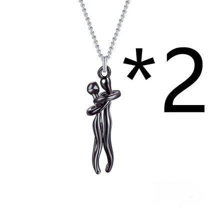 Affectionate Hug Necklace for couples in punk street style with snake bone chain