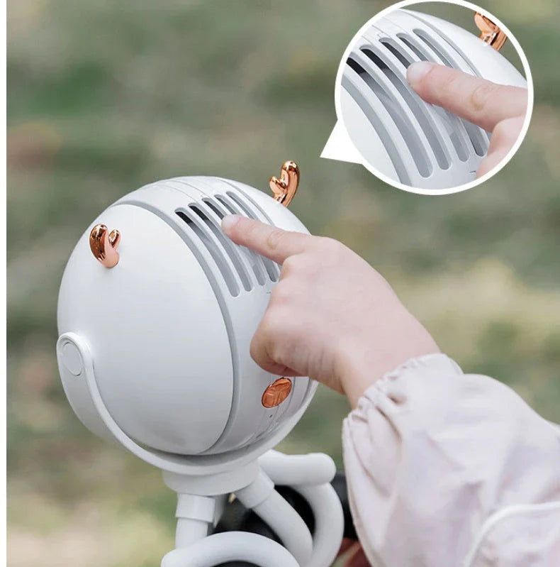 Compact, quiet desk fan in an octopus-inspired design for college dorm rooms