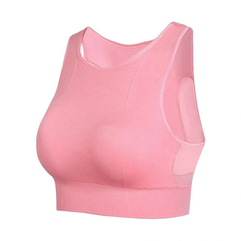 No Underwire Mesh Beauty Back Double-decker Sports Bra in various colors and sizes