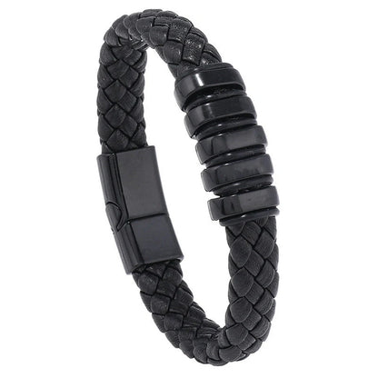 Handcrafted multi-layer leather woven bracelet in various colours