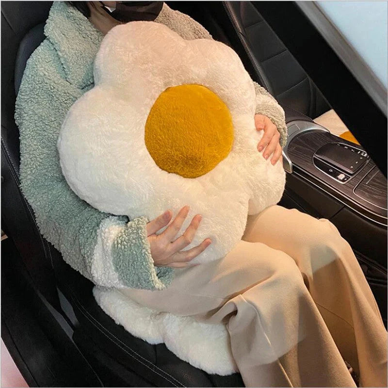 Daisy Slow Rebound Imitation Rabbit Hair Cushion in various colours