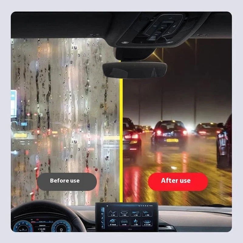 Automotive oil film cleaning brush with hydrophobic effect for windshields and glass surfaces