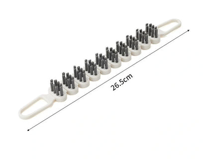 Bendable faucet cleaning brush with white PE/PP bristles for kitchen and bathroom use