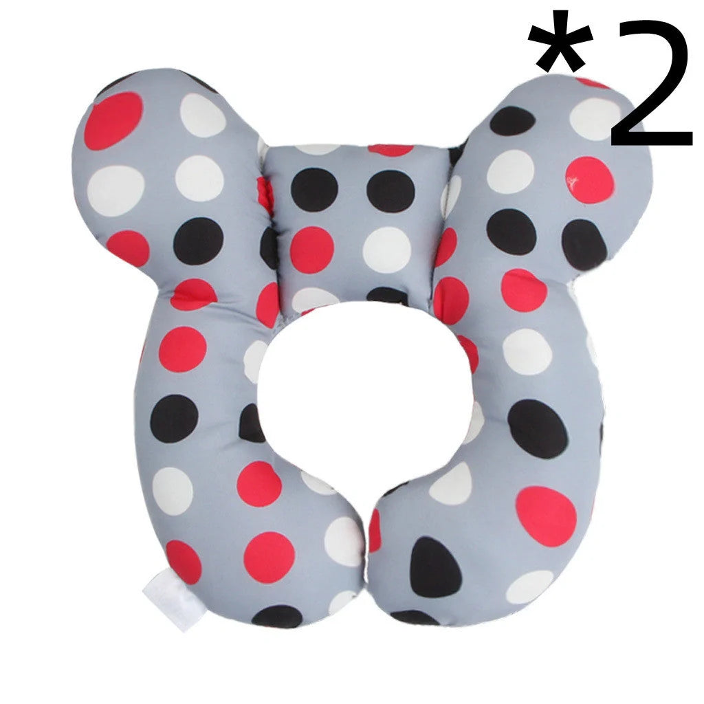 U-shaped baby head support pillow in pure cotton for car safety seats