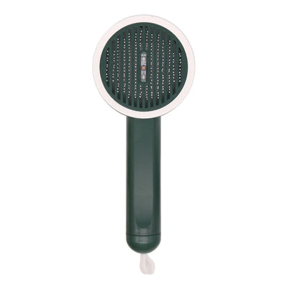 Cordless pet hair removal brush with floating comb for effortless grooming of cats and dogs