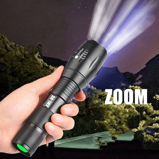Zoomable LED Torch with adjustable focus for outdoor and professional use