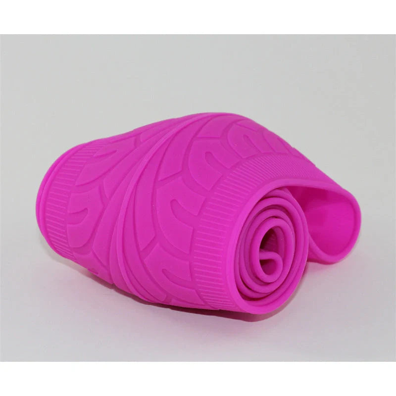 Anjiemei Silicone Steering Wheel Cover in various colours on a car steering wheel