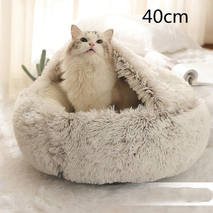 Cozy and comfortable 2-in-1 pet bed for cats and dogs, featuring plush, warm, and soft materials