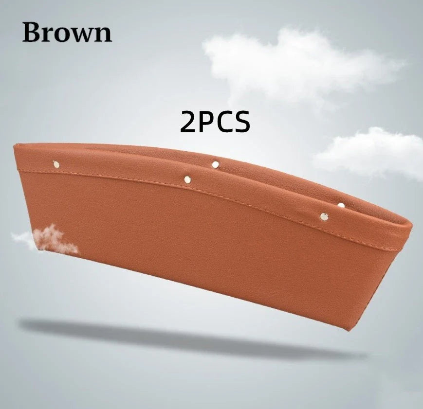 Premium Faux Leather Car Seat Organiser Caddy in various colours, providing convenient storage for phones, keys, and other small items