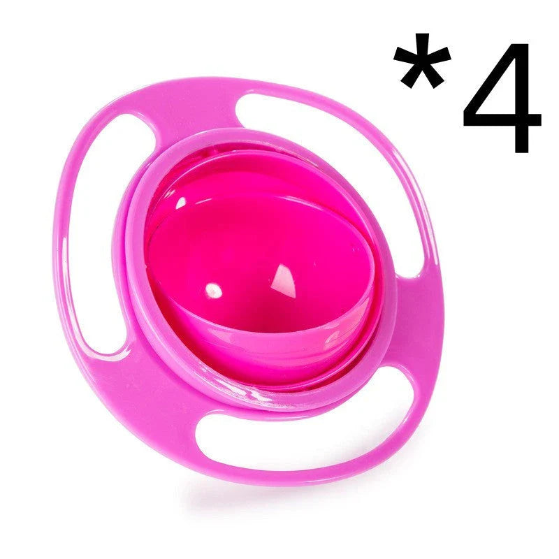 Rotating 360-degree spill-proof tableware bowl in vibrant colours