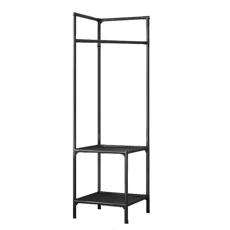Corner Coat Rack Multi-layer Assembly in black and white finishes with 10 hooks