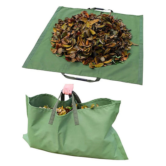 Heavy-duty recyclable garden waste tarpaulin bag in green, grey, or black
